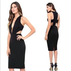 HP✨ BLACK CUTOUT MIDI DRESS